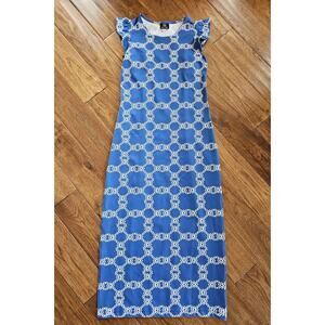 Sailor-Sailor Women's Nautical Maxi Dress Size S Boutique Blue Preppy